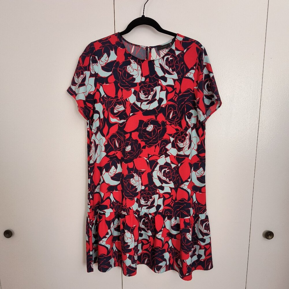 Halogen Drop Waist Short Sleeve Dress Sz S